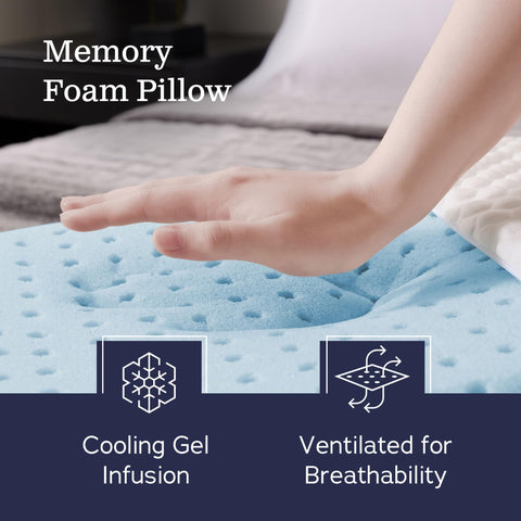 Close-up of Weekender gel infused memory foam contouring to head and neck