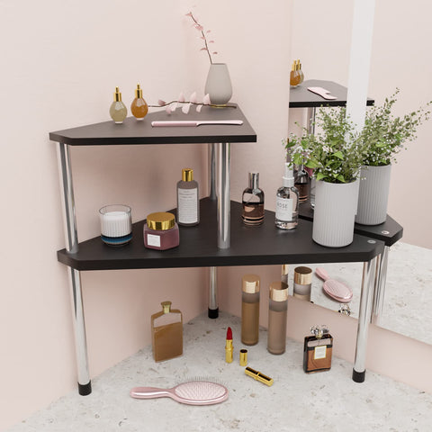 Weenson shelves configured for left or right corner placement.