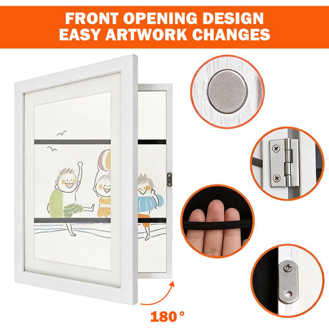 WeePro Kids Art Frames durable MDF with tempered glass for a crystal-clear display.