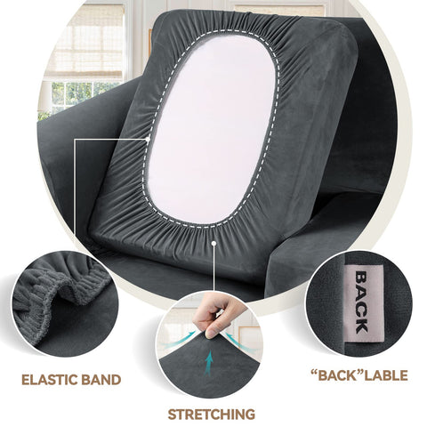 WEERRW couch cover with non-skid elastic bottom detail
