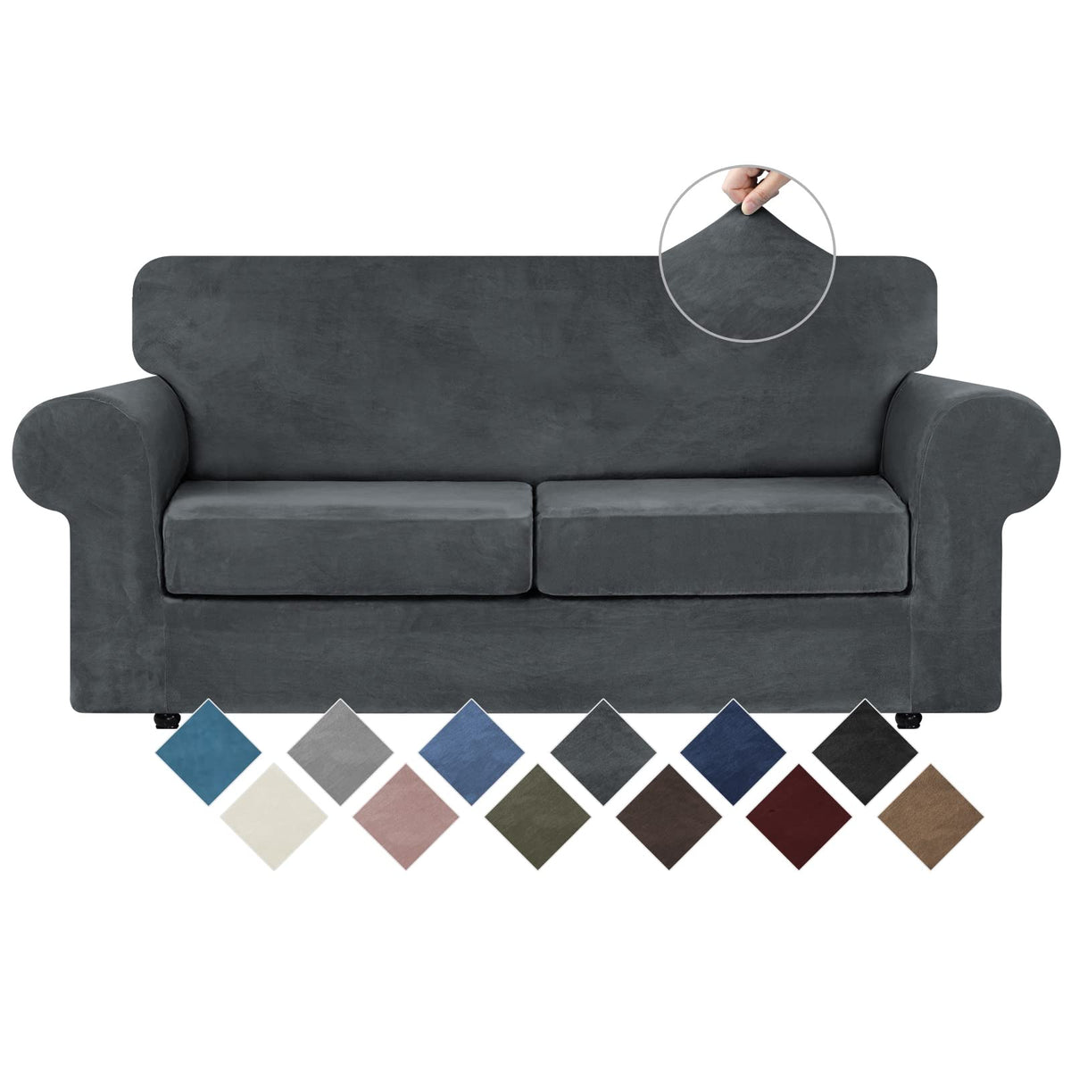WEERRW velvet couch cover on full sofa protecting furniture in style
