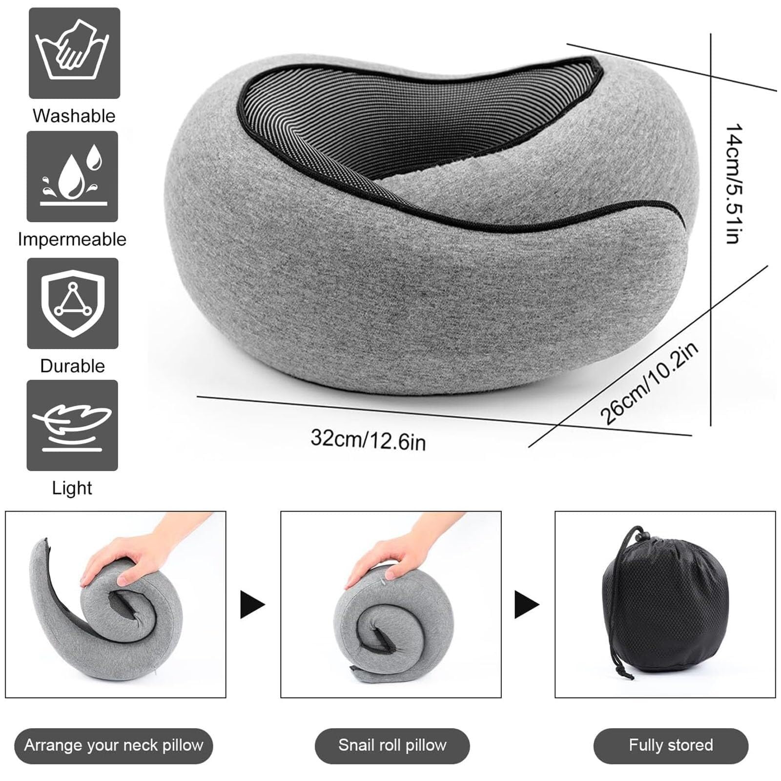 WEERSHUN Travel Pillow demonstrates full surround neck protection