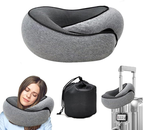 WEERSHUN Travel Pillow front view showing memory foam support for plane travel