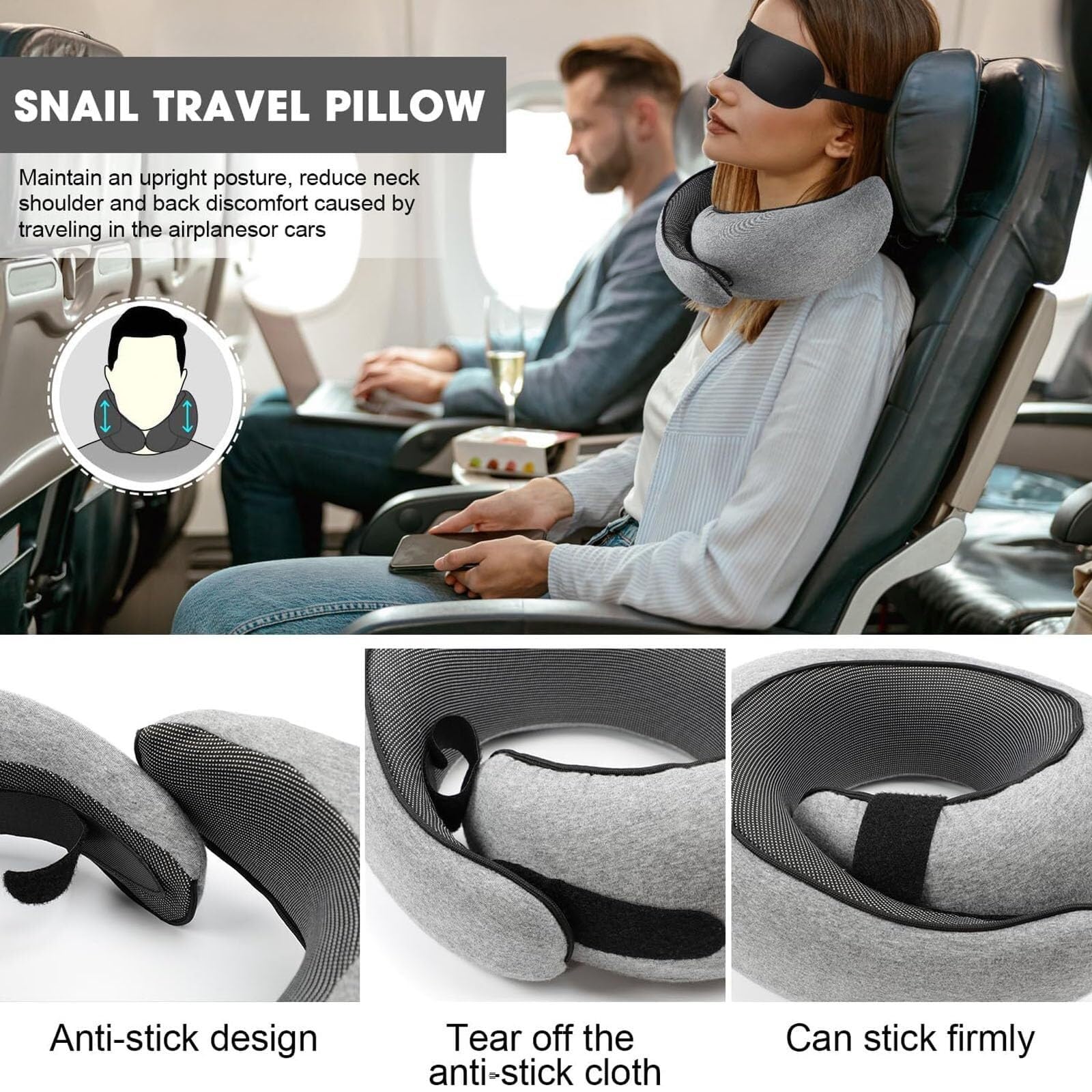 WEERSHUN Travel Pillow side view highlighting 360-degree neck support