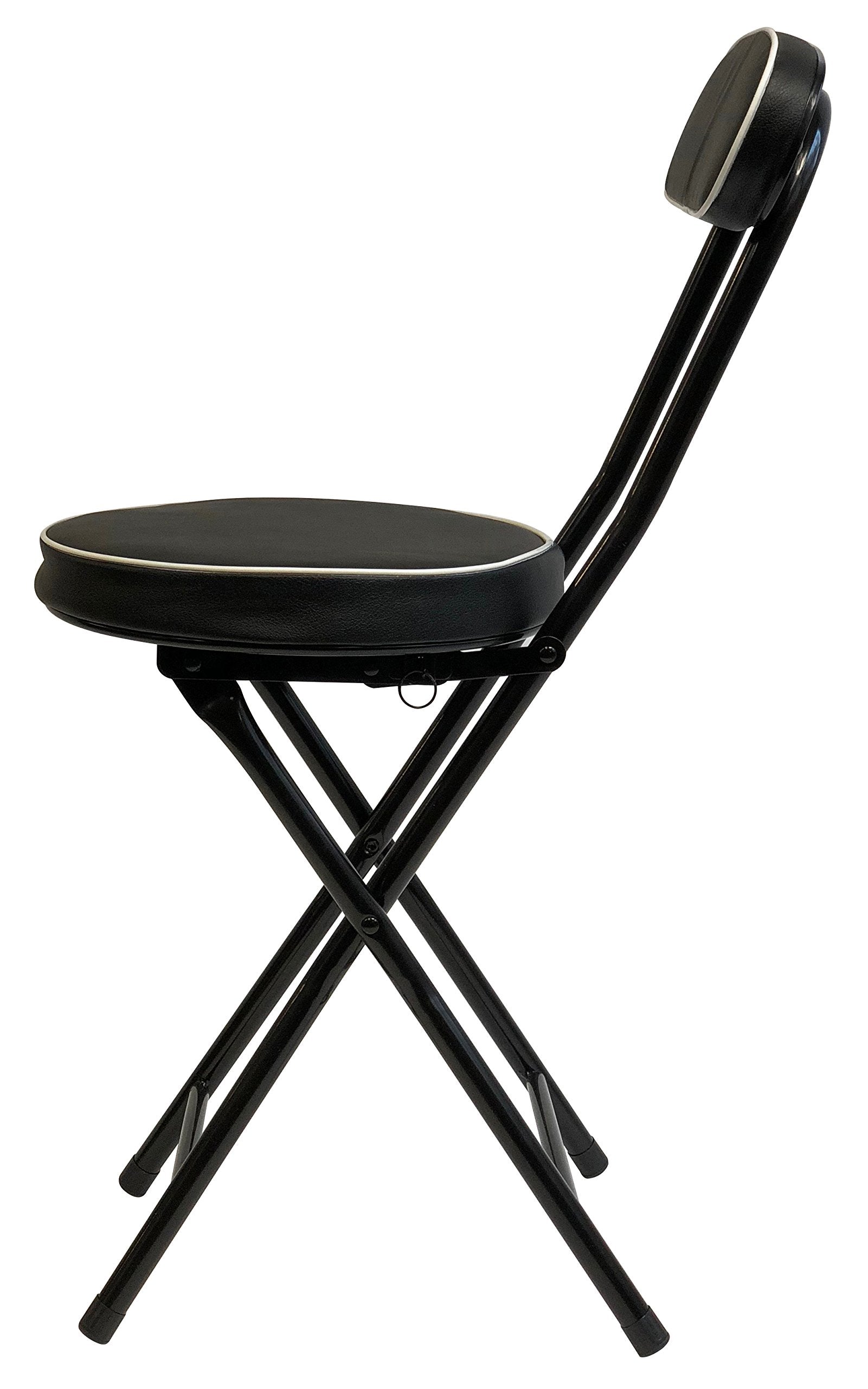 Wee's Beyond Cushioned Folding Stool used at social events for casual seating.