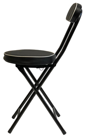 Wee's Beyond Cushioned Folding Stool used at social events for casual seating.