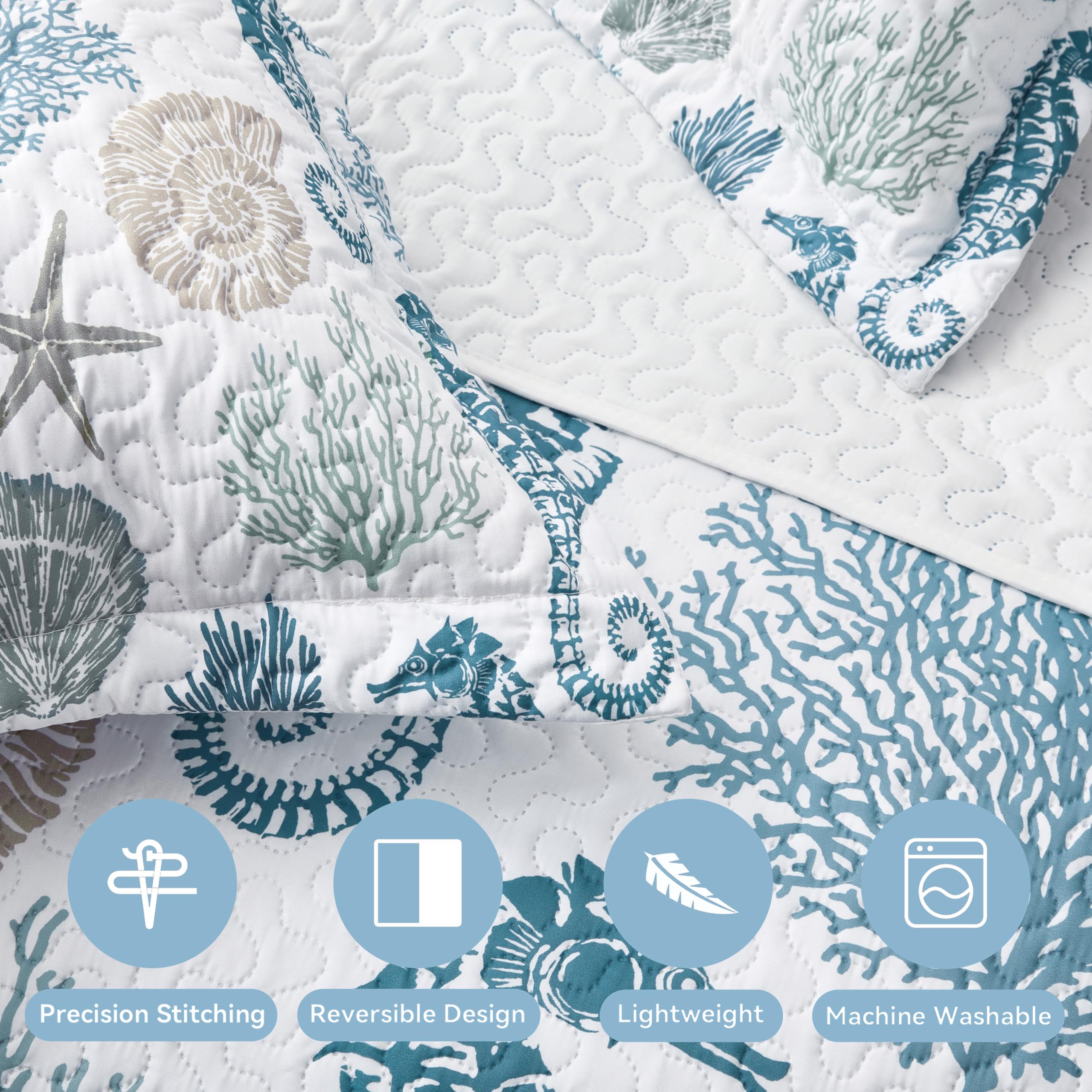 Weesire beach-theme bedroom ambience for a relaxing coastal look.