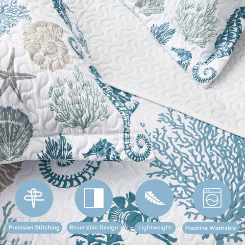 Weesire beach-theme bedroom ambience for a relaxing coastal look.