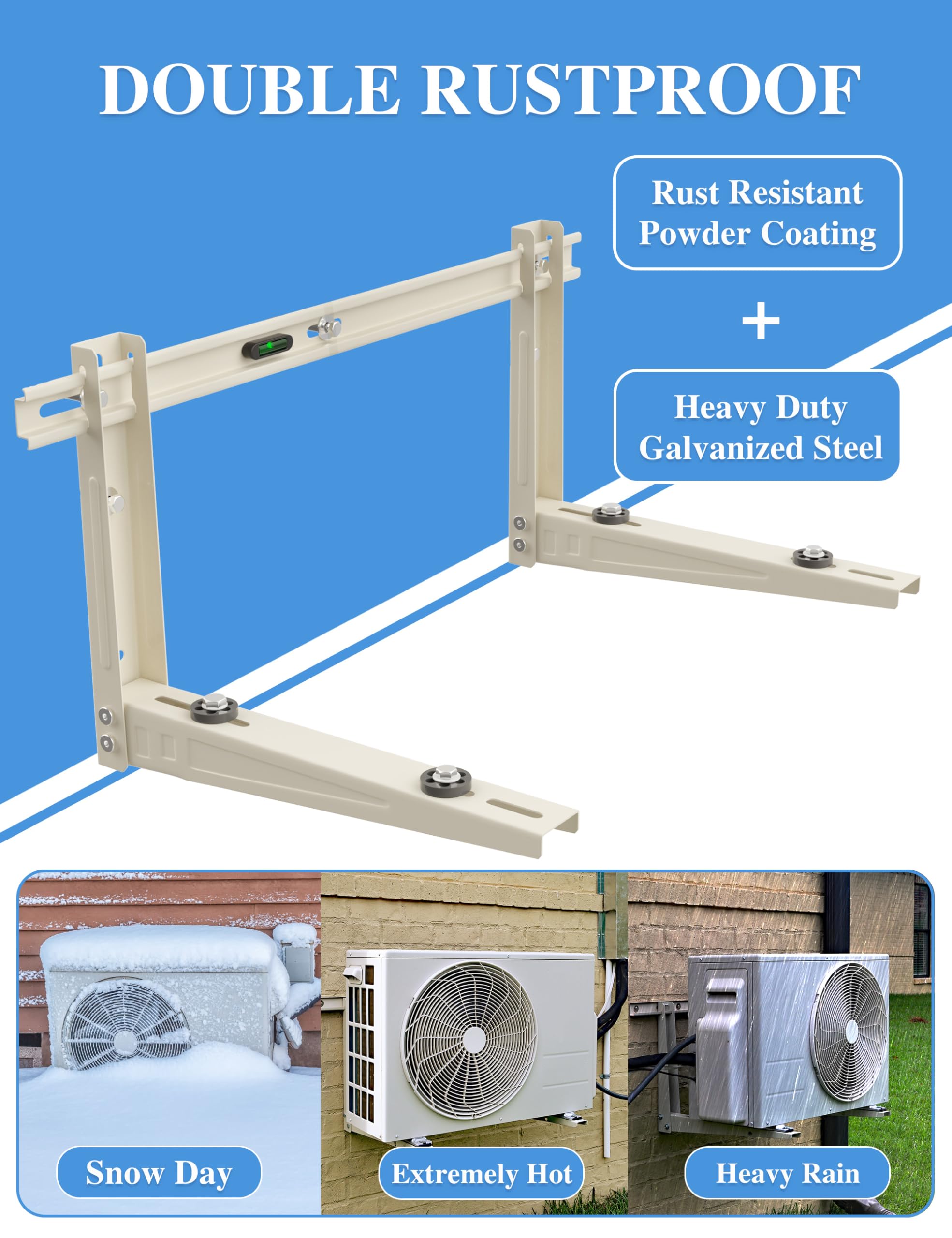 WEETALL 400 lb capacity bracket supports sturdy 7000-12000 BTU units