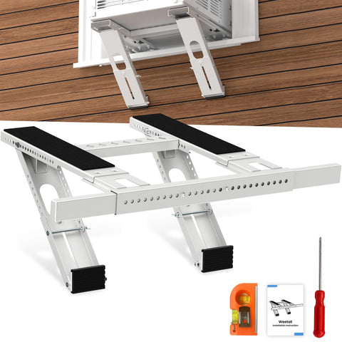 WEETALL air bracket illustrates universal fit for many window AC units, ensuring secure support