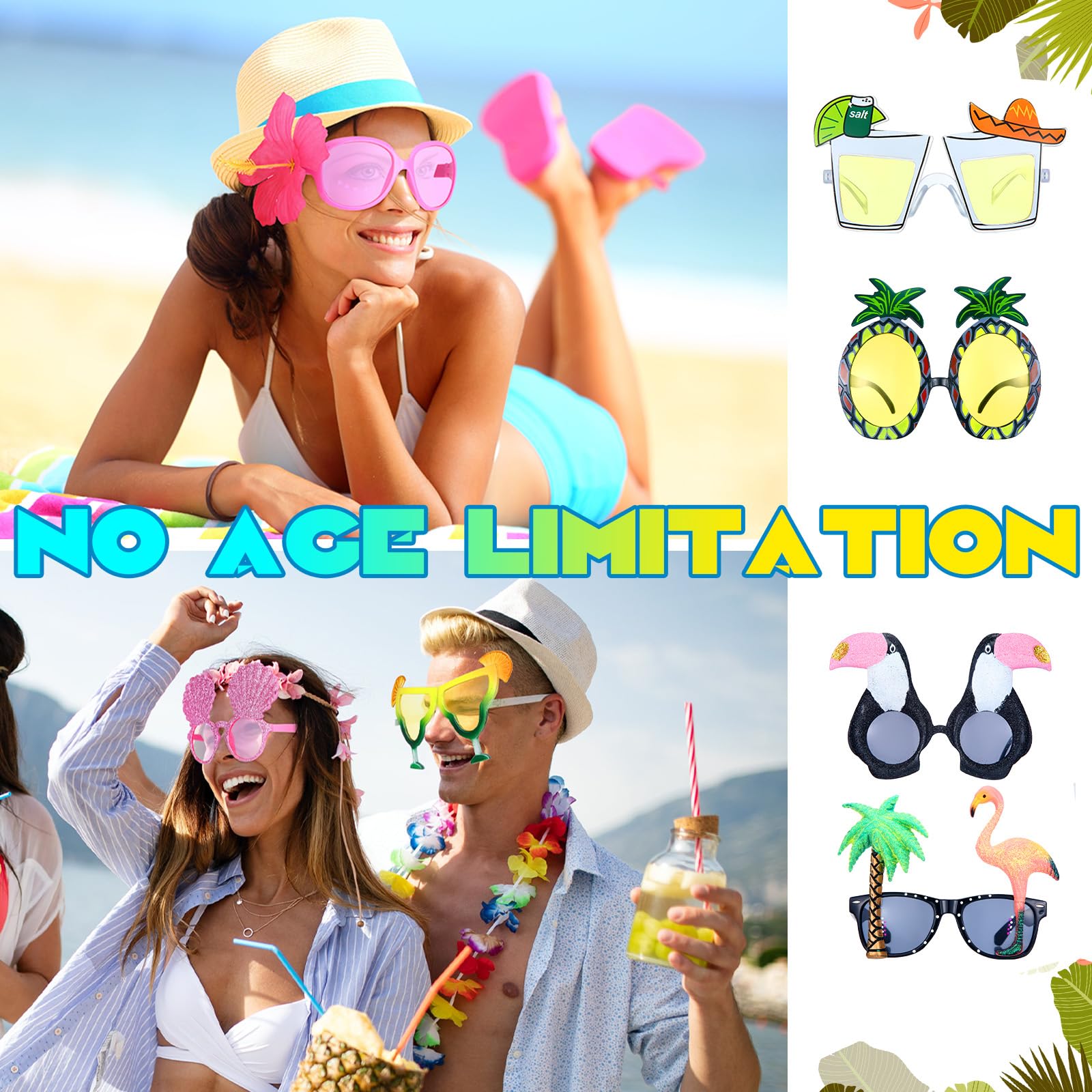 Weewooday tropical design sunglasses add vibrant vibe to beach party moments