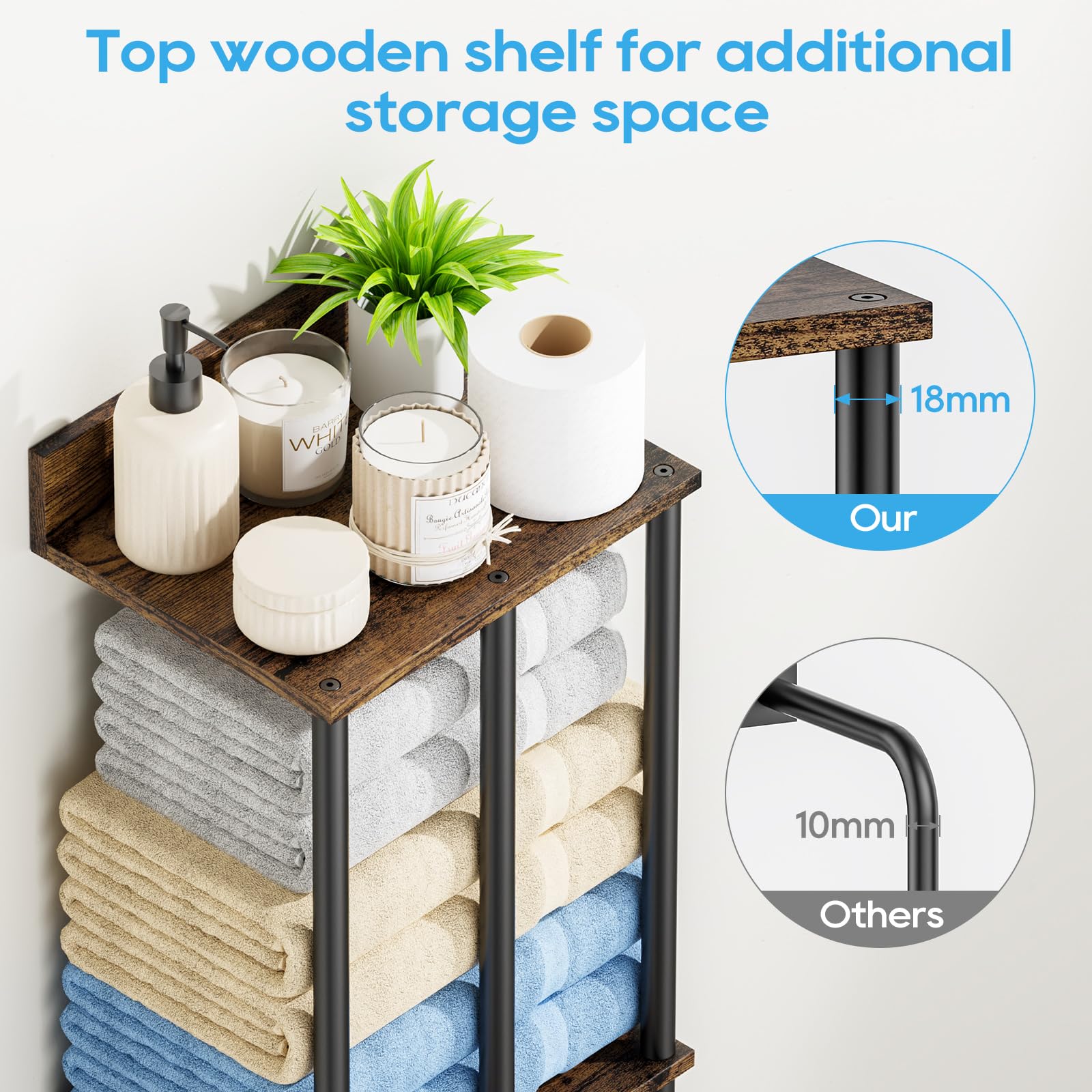 WeGXY towel rack with pre drilled installation hardware and instructions