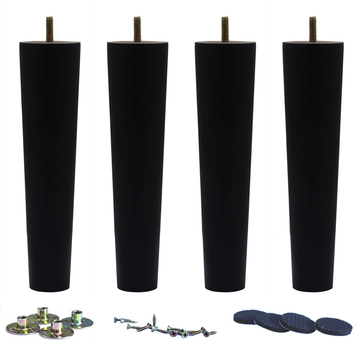 WEICHUAN black round solid wood sofa leg close-up for sturdy furniture elevation