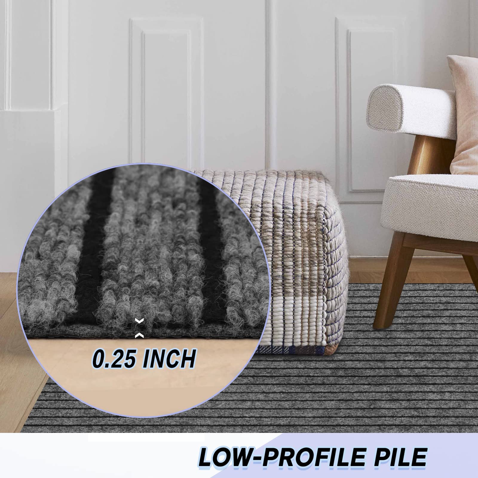 Weidear low-profile runner 0-25-0-35 inch thickness allows smooth door clearance.