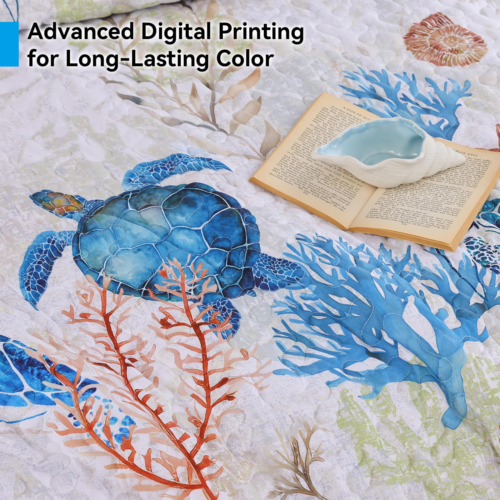 Weigelia coastal quilt enhances bedrooms and guest rooms.