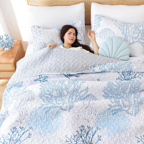 Weigelia quilt ideal for warm nights and light layering.