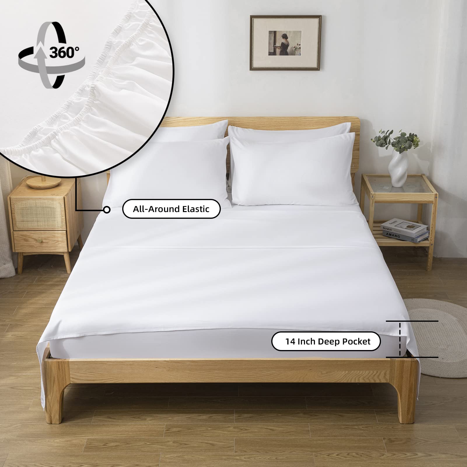Weigelia white flat sheet complements the set for smooth night routine.