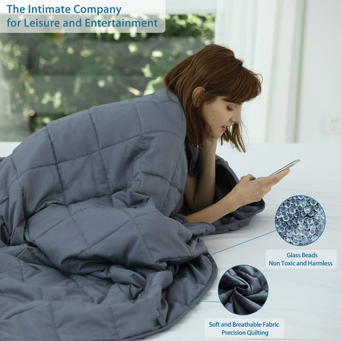 Weighted Idea blanket strong-stitching reduces bead shifting for long-lasting softness