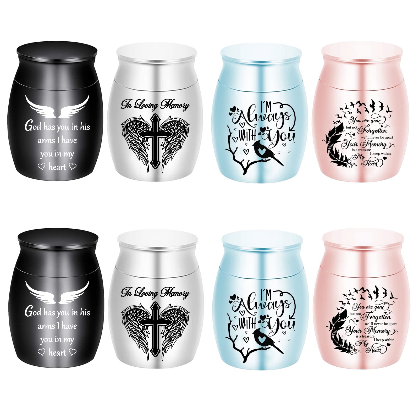 Weikui aluminium mini urns in silver with front engraving, a refined keepsake for cherished memories