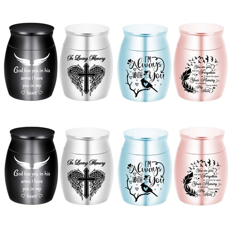 Weikui aluminium mini urns in silver with front engraving, a refined keepsake for cherished memories