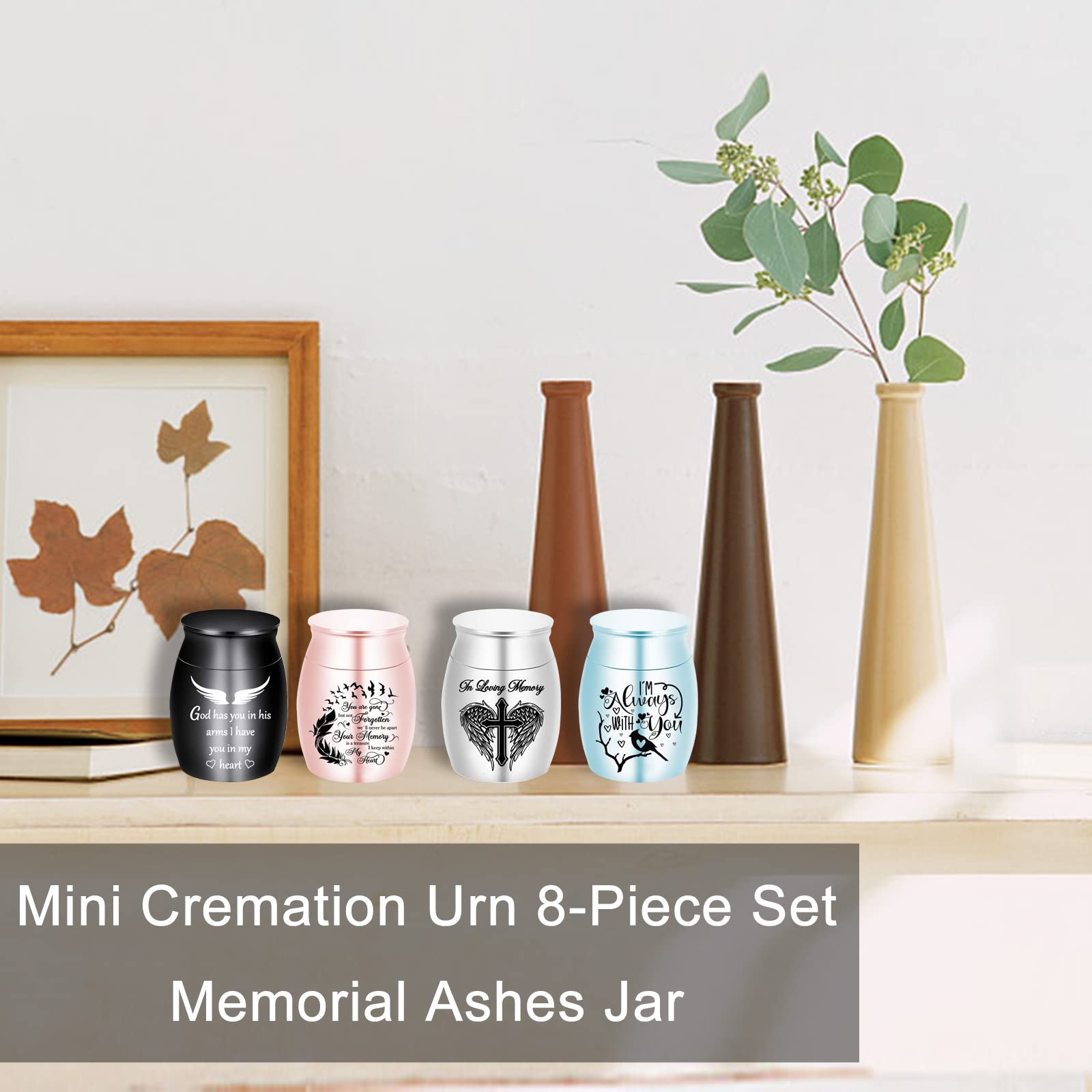 Weikui mini urn with threaded lid close-up, secure screw-top for lasting keepsakes
