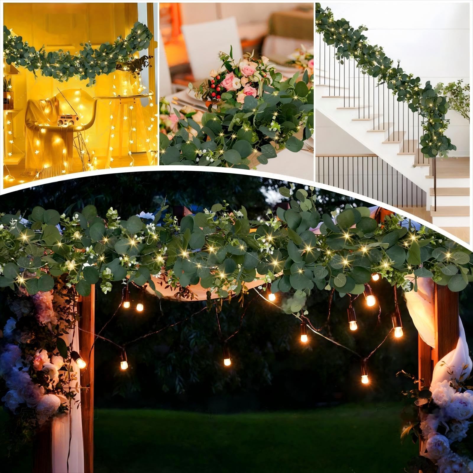 WEITANKG 6ft garland used on outdoor porch for ambient lighting
