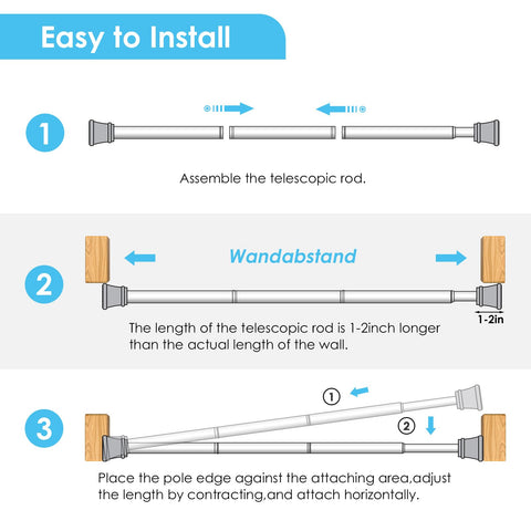 WEIXINHAI black tension curtain rod easy twist and lock