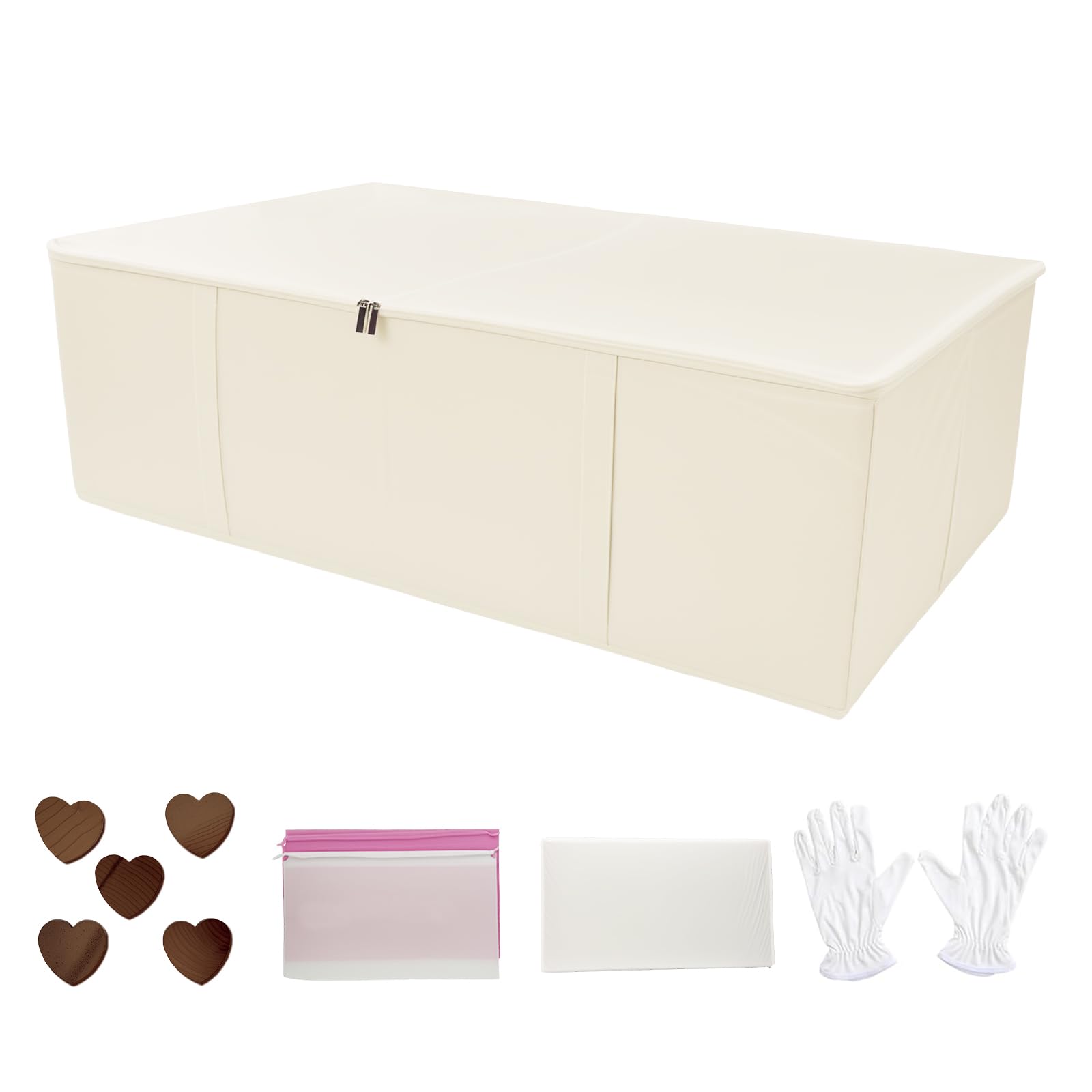 Wekuch 94L wedding dress storage box open view showing spacious interior for wrinkle-free gown storage.