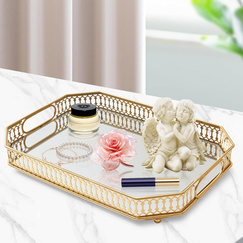 WELAISA jewelry and cosmetics display tray for tidy dresser vignette