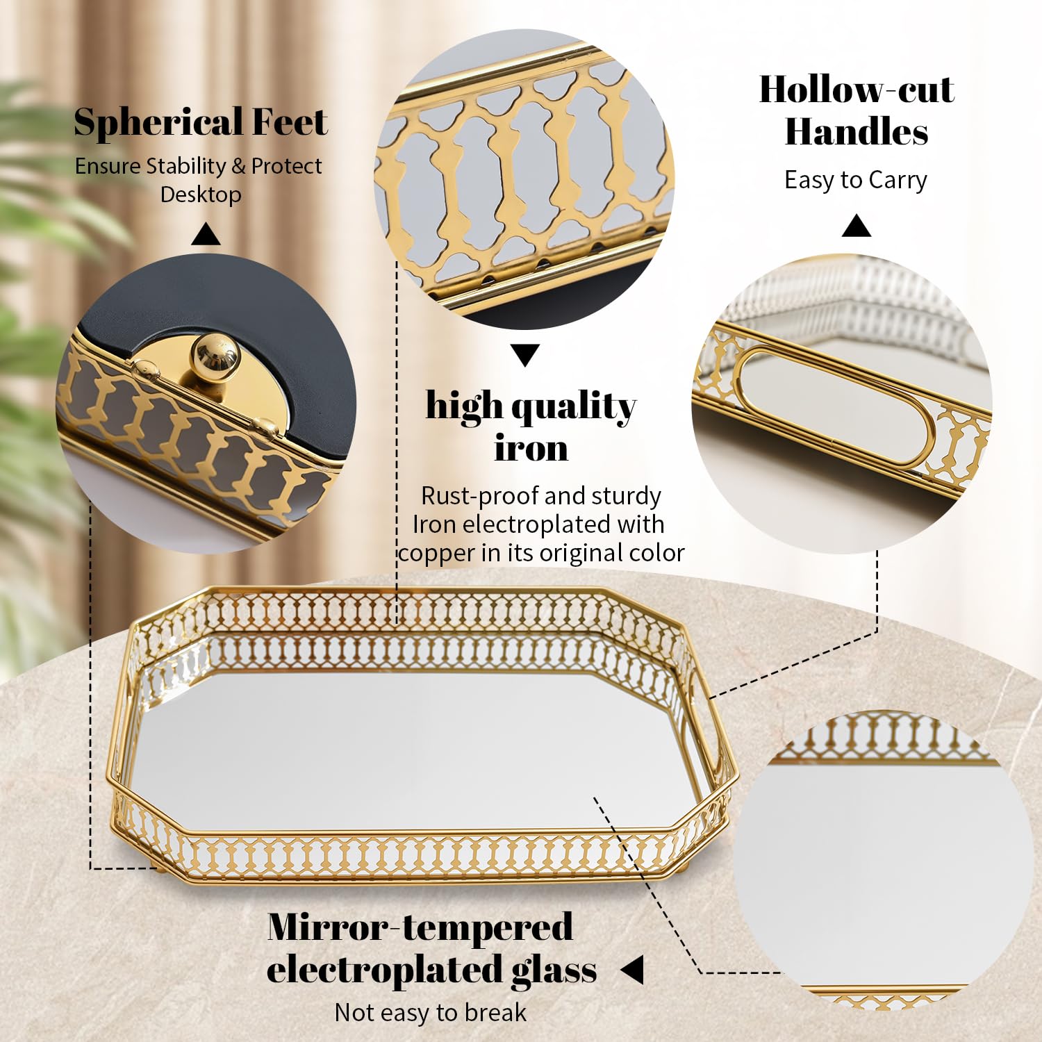 WELAISA large perfume makeup tray providing ample space for daily essentials