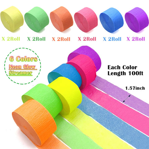 Welittcon glow crepe streamers spiral design for dynamic ceiling decor.