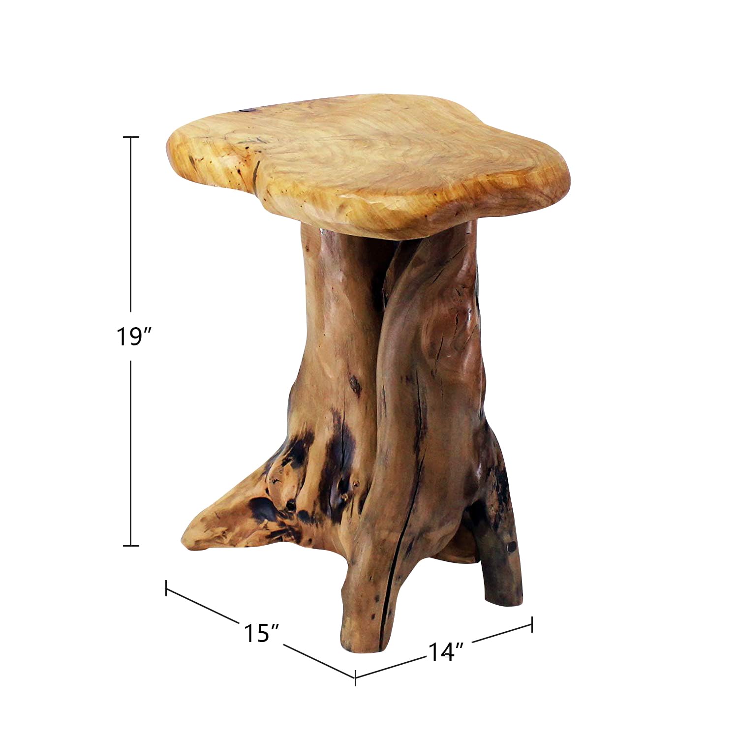 WELLAND Bedroom side table with natural edge for bedside organization