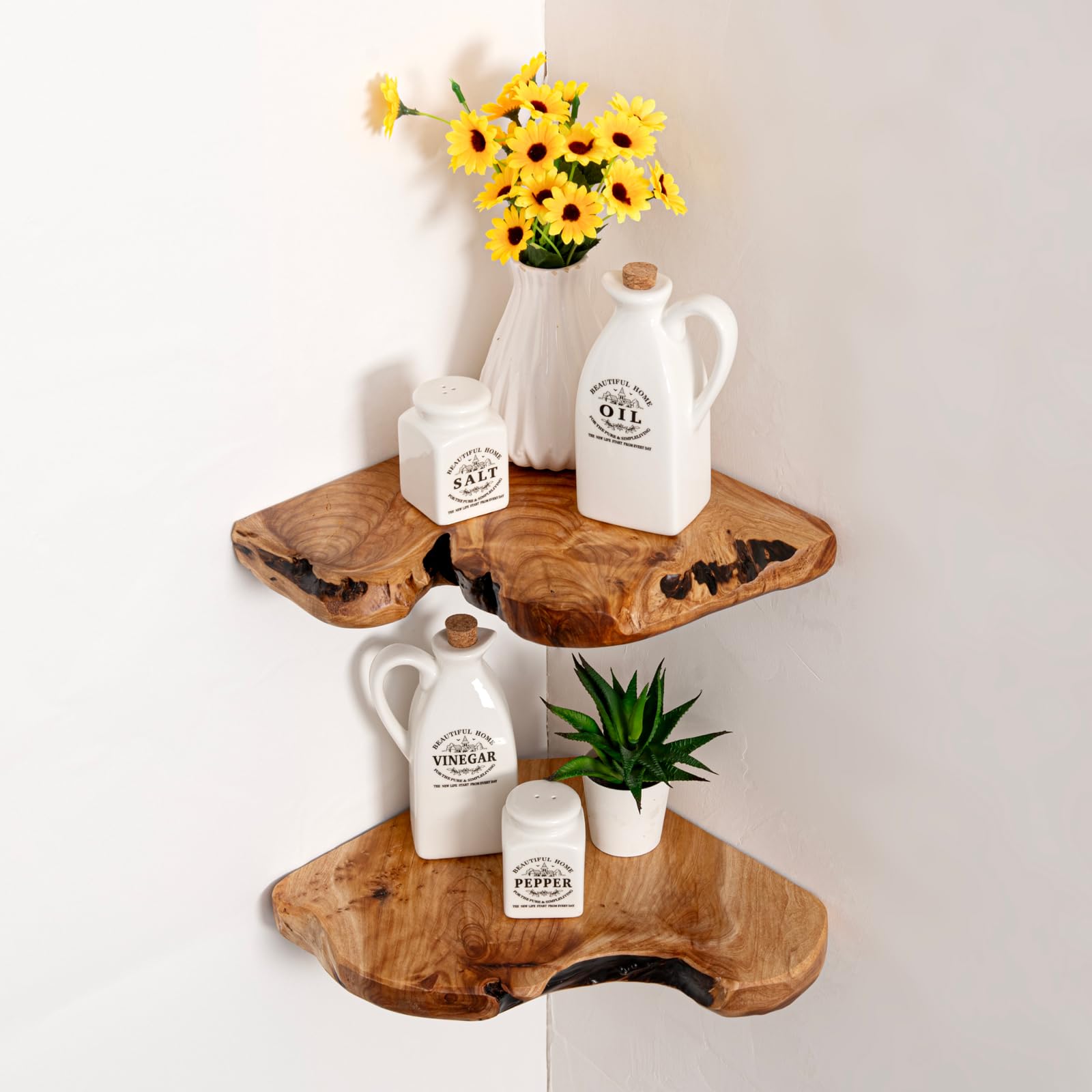 WELLAND corner shelf with bracket supports up to 20 pounds