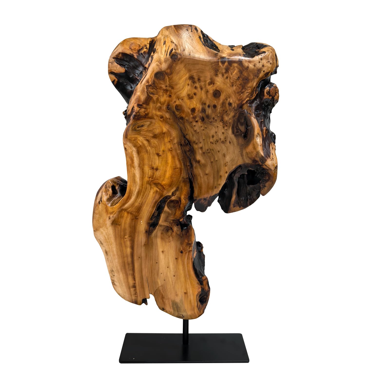 WELLAND handmade wood sculpture brings warm texture to bedrooms.