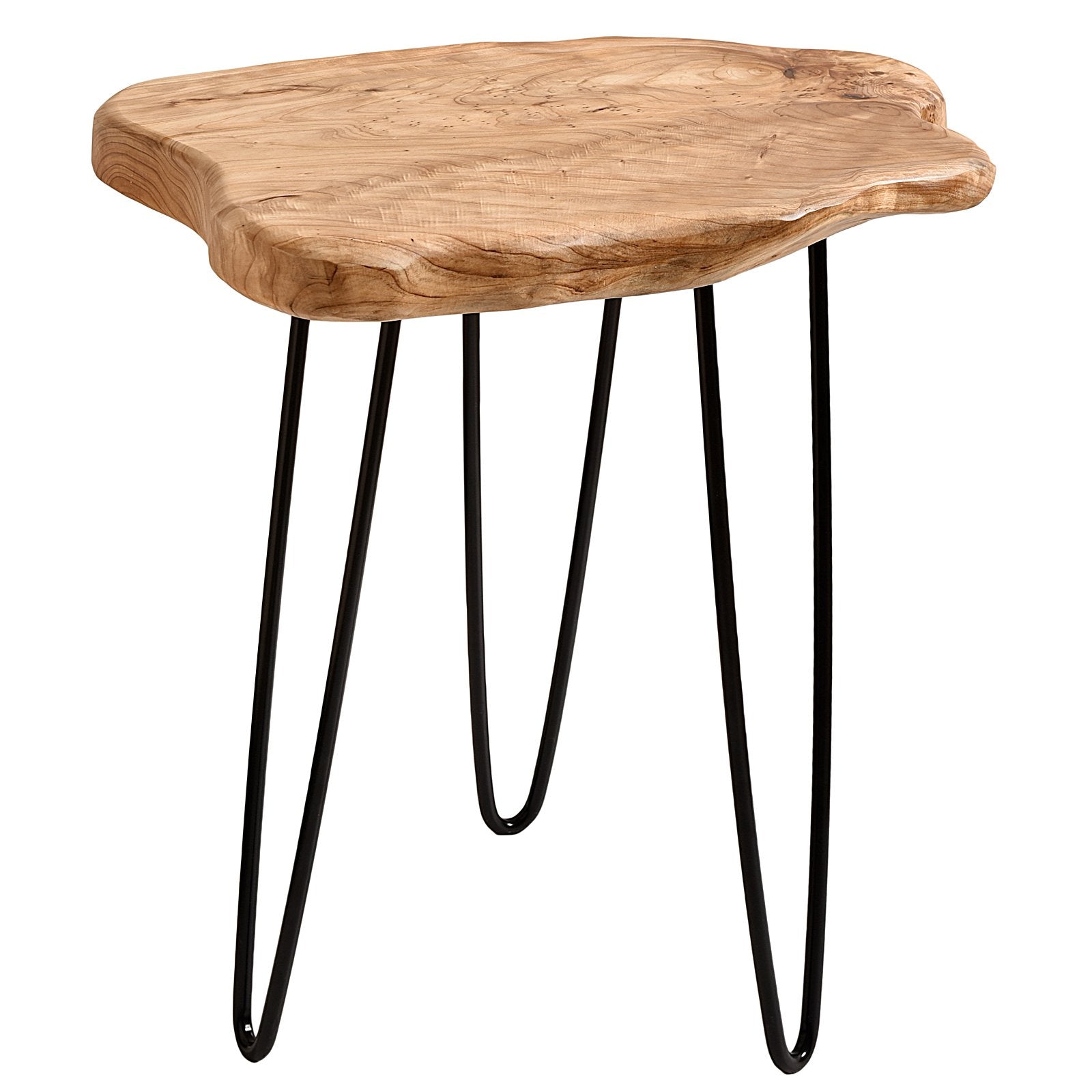 WELLAND Live Edge Cedar End Table in a living room demonstrates space-saving design.