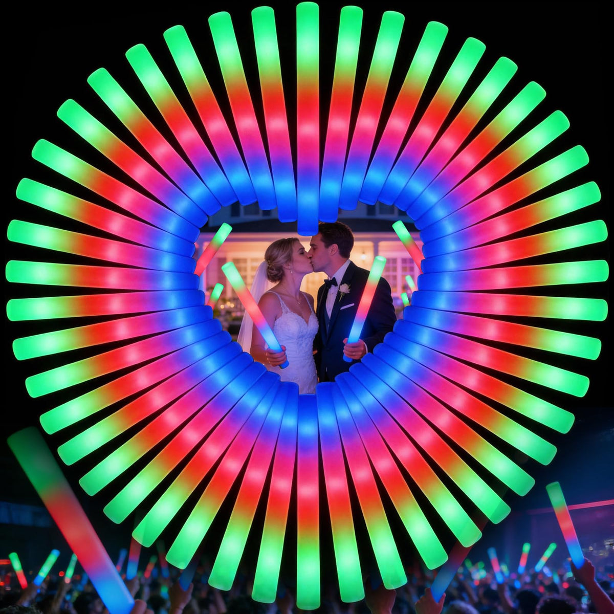 wellent 70-piece foam glow sticks pack for bright night-time parties