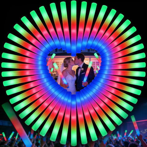 wellent 70-piece foam glow sticks pack for bright night-time parties