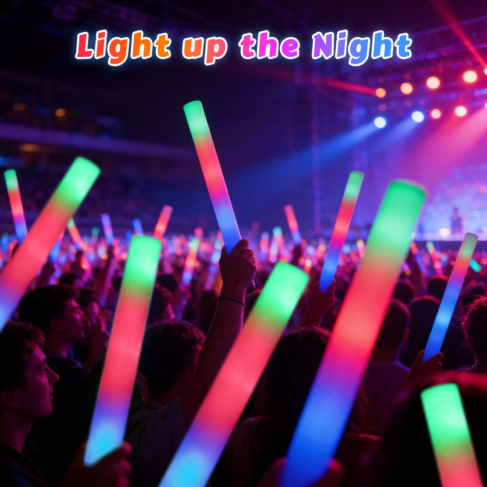 wellent foam glow sticks with DIY graffiti surface for personalized decor