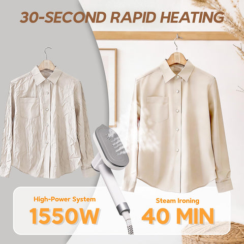 WellMall steamer 90° head for easy horizontal ironing and vertical steaming
