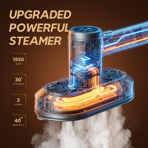 WellMall steamer on a table-top setup suitable for small spaces
