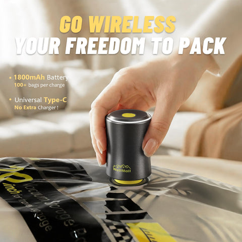 WellMall cordless vacuum bags medium size in luggage improve packing efficiency.