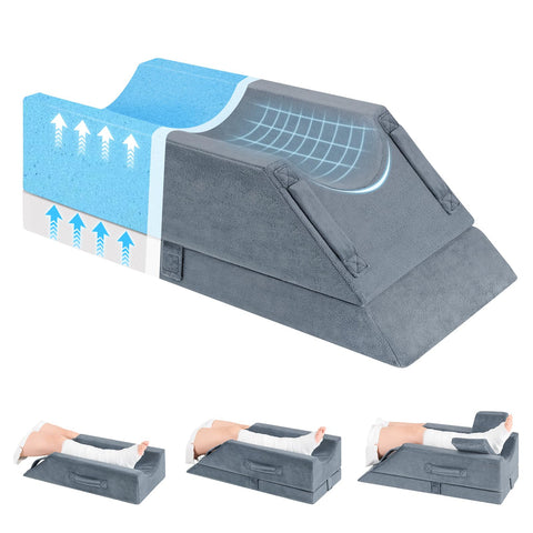 Wellsin 4 height leg elevation pillow showing adjustable height for comfort