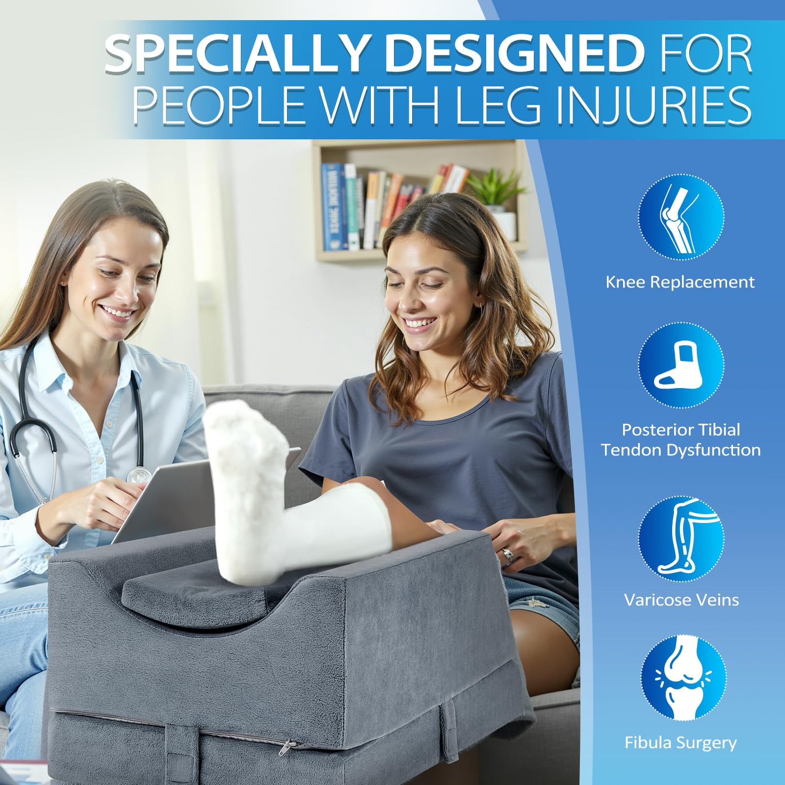 Wellsin leg elevation pillow used after surgery scenario for stable rest