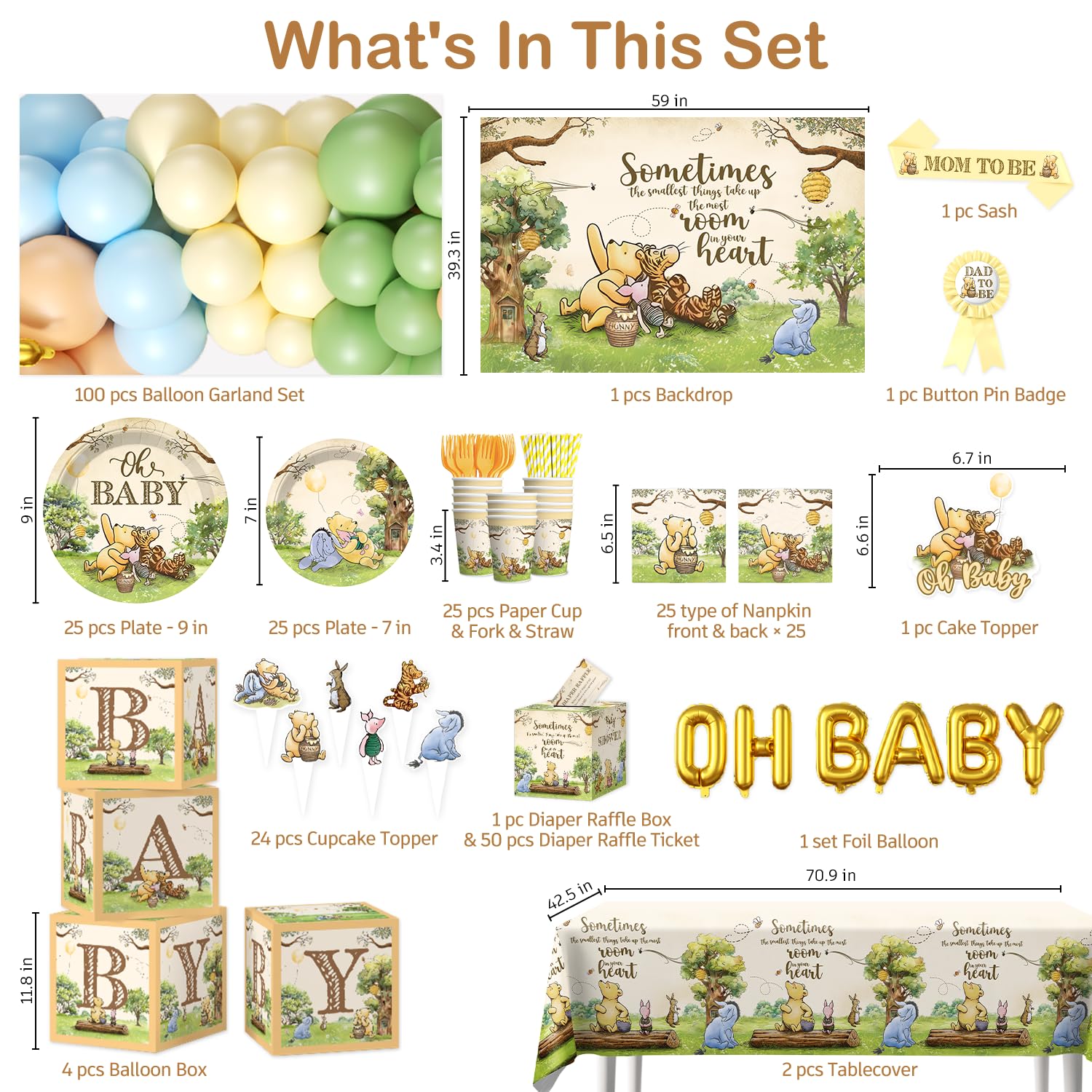 Wellspar bear baby shower plates (7in) – kid-friendly and easy cleanup.