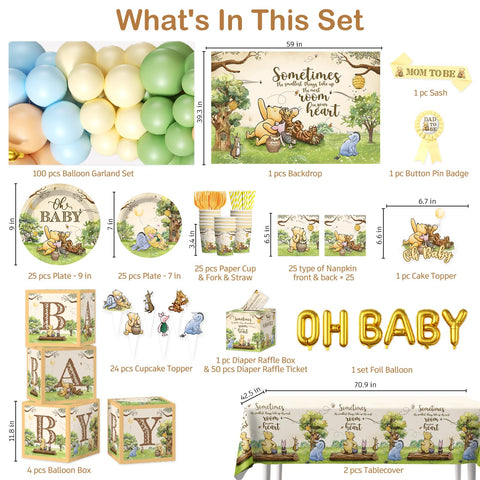 Wellspar bear baby shower plates (7in) – kid-friendly and easy cleanup.