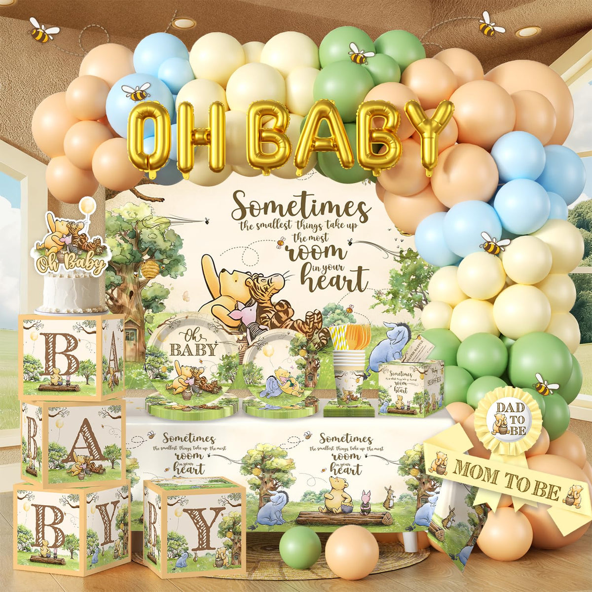 Wellspar classic bear baby shower plates (9in) – sturdy and spill-resistant.