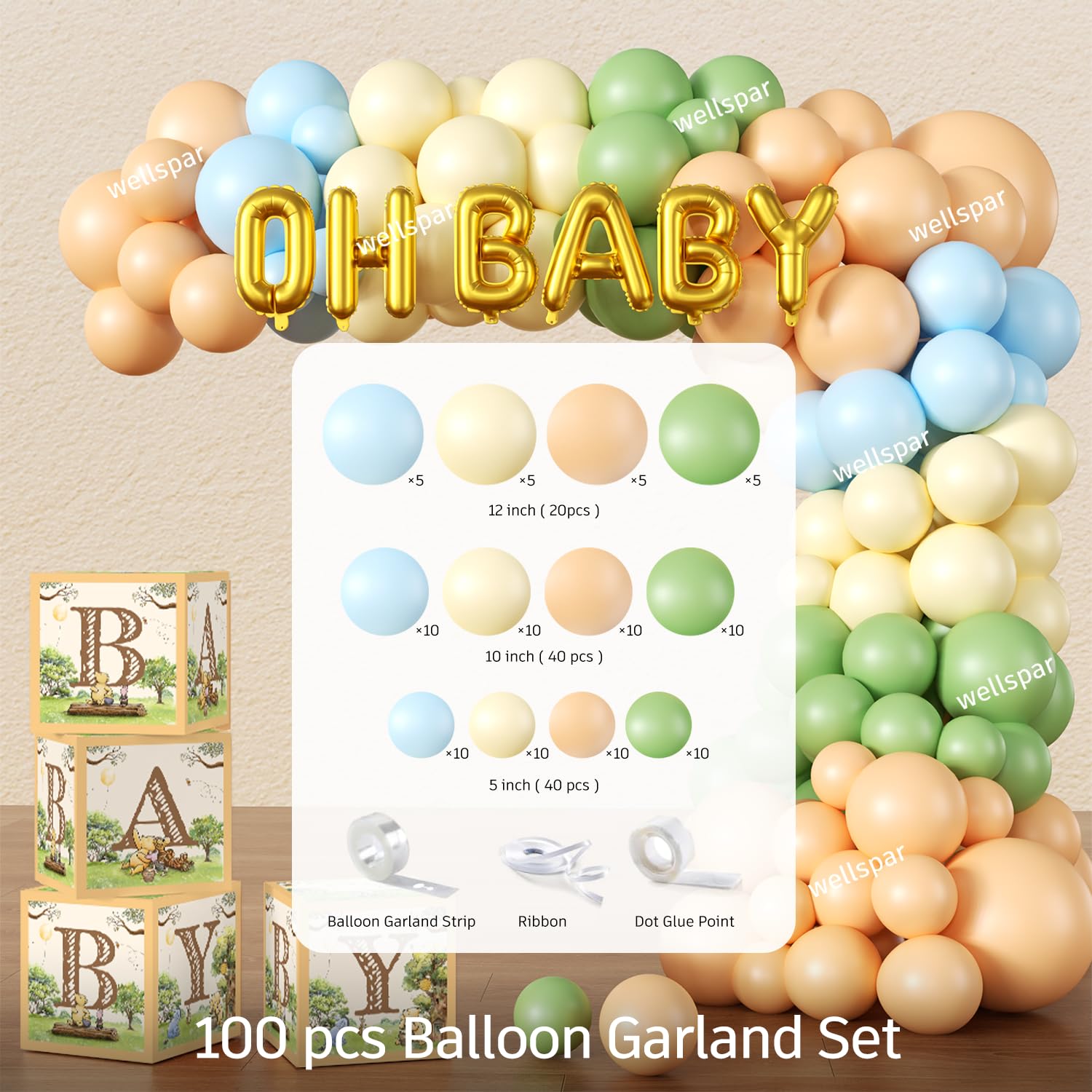 Wellspar diaper raffle box to organize baby shower prizes and games.
