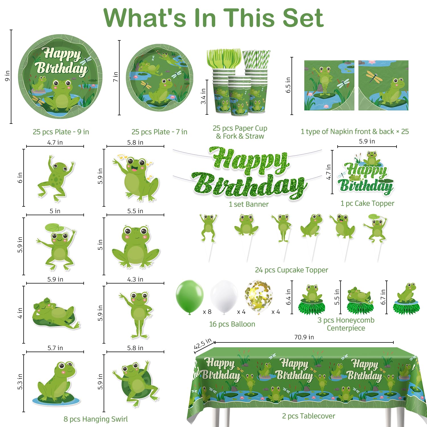 Wellspar frog hanging swirls add motion and color to the celebration