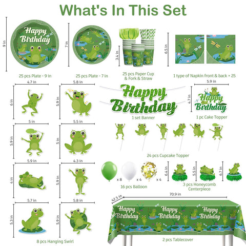 Wellspar frog hanging swirls add motion and color to the celebration