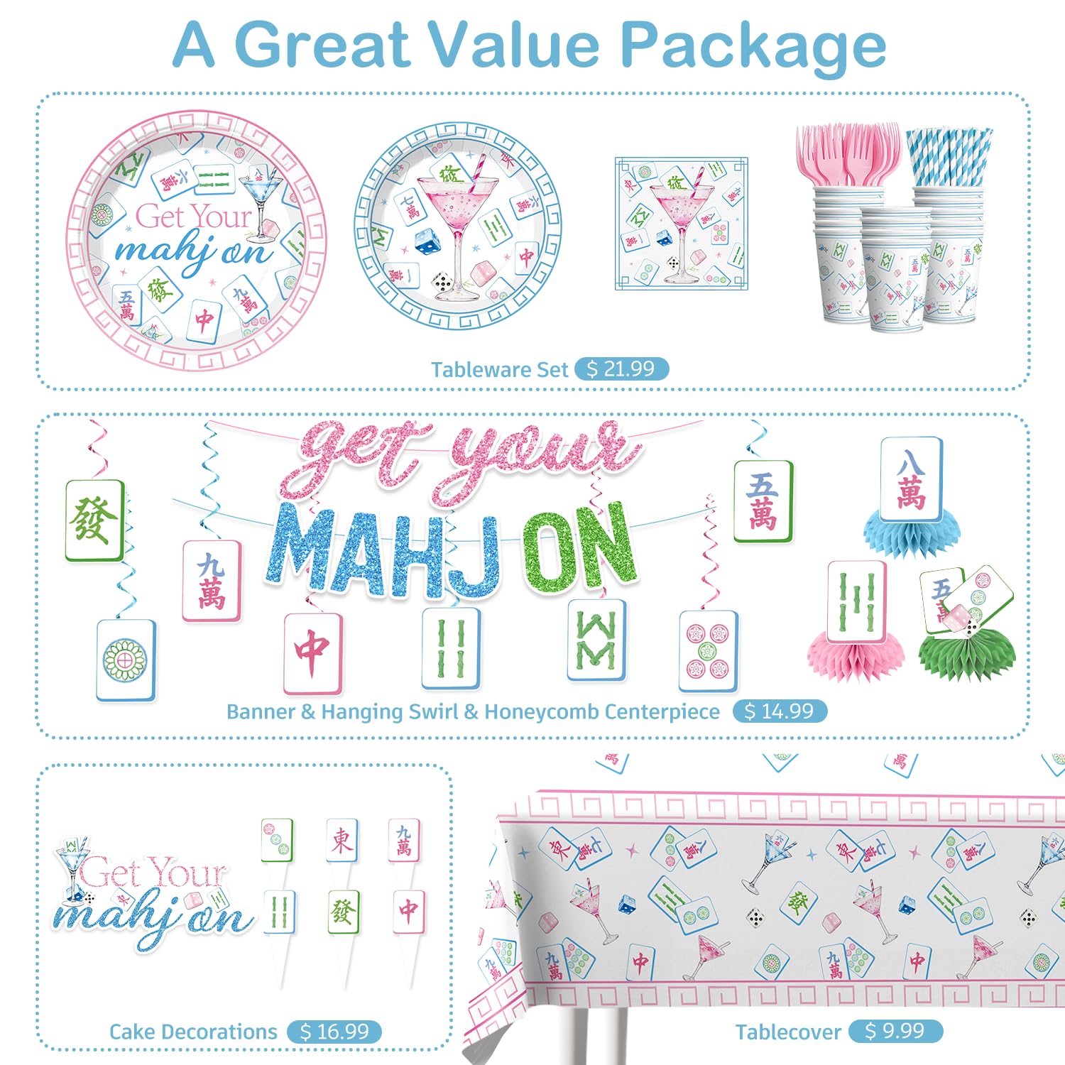 Wellspar pastel tablecloth ties the table together for a polished spread.